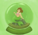 1girl bloope breath_holding bubbles drowning female holding_breath human mermaid nikki_(swapnote) nintendo snow_globe snowglobe solo swapnote trapped underwater