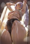 1girl big_breasts bubble_butt cleavage frieren frieren_beyond_journey's_end green_eyes horny inviting_to_sex pose shexyo sousou_no_frieren standing teasing thick_thighs white_hair