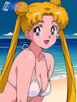1girl accurate_art_style adult_swim alluring beach bikini bishoujo_senshi_sailor_moon bishoujo_senshi_sailor_moon_r bishoujo_senshi_sailor_moon_r_the_movie bishoujo_senshi_sailor_moon_s bishoujo_senshi_sailor_moon_s_the_movie bishoujo_senshi_sailor_moon_supers bishoujo_senshi_sailor_moon_supers_the_movie blonde_hair blue_eyes blue_sky cleavage medium_breasts michael_benson ocean pin_up toei_animation toonami usagi_tsukino viz_media