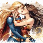 2_girls amazon bangs bare_shoulders big_breasts black_hair blonde_female blonde_hair blue_shirt blue_skirt bracer breasts cape closed_eyes collarbone couple dc_comics dcau diana_prince duo earrings female/female female_only floating_hair heart heroine hugging jewelry justice_league justice_league_unlimited kara_zor-el kissing kryptonian lasso_of_truth lips lipstick long_hair long_sleeves love makeup medium_breasts miniskirt multiple_girls mutual_yuri neck parted_bangs pleated_skirt red_cape red_lipstick red_tubetop romantic romantic_couple rope shirt skin_tight skirt smile star star_(symbol) star_print straight_hair strapless supergirl supergirl_(series) superhero_costume superheroine superman_(series) themysciran thesupergirlfan thesupergirlfan_(artist) tiara tubetop very_long_hair wonder_woman wonder_woman_(series) yuri