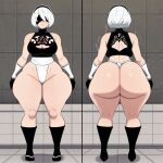 1girl ai_generated ass big_ass breasts fundoshi fundoshilover101 huge_ass nier:_automata square_enix tabi_socks yorha_2b