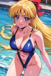1girl accurate_art_style adult_swim alluring big_breasts bikini bishoujo_senshi_sailor_moon bishoujo_senshi_sailor_moon_r bishoujo_senshi_sailor_moon_r_the_movie bishoujo_senshi_sailor_moon_s bishoujo_senshi_sailor_moon_s_the_movie bishoujo_senshi_sailor_moon_supers bishoujo_senshi_sailor_moon_supers_the_movie blonde_hair blue_eyes minako_aino one-piece_bikini pin_up sailor_ojisan swimming_pool toei_animation toonami viz_media