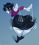 1girl ass ass_slap big_ass bleedingpervert booty_shorts breasts gorillaz huge_ass noodle_(gorillaz)