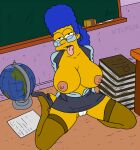big_breasts cameltoe erect_nipples gif marge_simpson panties stockings swinging_breasts the_simpsons thighs tongue_out