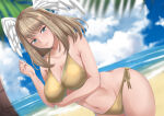 1girl alluring big_breasts bikini blue_eyes breast_tattoo eunie_(xenoblade) head_wings long_hair looking_at_viewer nintendo rinku_bny swimsuit tattoo white_wings wings xenoblade_(series) xenoblade_chronicles_3