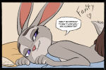 1boy 1girl anthro ass butt_grab canid canine comic dialogue disney duo english_text european_rabbit female female_anthro female_focus fox foxify from_behind_position gesture hand_on_butt high_res i_love_you judy_hopps lagomorph leporid looking_back looking_pleasured male male/female male_anthro mammal nick_wilde oryctolagus rabbit red_fox sex smile smirk solo_focus suggestive suggestive_gesture text true_fox zootopia