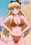 1girl accurate_art_style adult_swim alluring big_breasts bikini bishoujo_senshi_sailor_moon bishoujo_senshi_sailor_moon_r bishoujo_senshi_sailor_moon_r_the_movie bishoujo_senshi_sailor_moon_s bishoujo_senshi_sailor_moon_s_the_movie bishoujo_senshi_sailor_moon_supers bishoujo_senshi_sailor_moon_supers_the_movie blonde_hair blue_eyes cleavage michael_benson minako_aino pin_up toei_animation toonami viz_media
