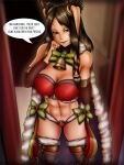 alluring alternate_costume ashkaiart athletic_female brown_eyes brown_hair christmas cleavage cosplay english_text female_abs fire_emblem fire_emblem_awakening fire_emblem_heroes fit_female intelligent_systems panne_(fire_emblem) tagme text tharja_(fire_emblem)_(cosplay)