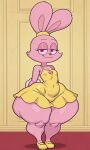 1girl 1girl ai_generated anthro anthro_female anthro_focus anthro_only bedroom_eyes bunny_ears bunny_girl bunny_tail cartoon_network chowder_(series) cub dress female_anthro female_focus female_only footwear full_body furry furry_female furry_only huge_thighs large_thighs looking_at_viewer lustful_gaze panini_(chowder) pink_body pink_eyes pink_fur shoes short_dress shortstack slim_waist small_breasts small_breasts solo_anthro solo_female solo_focus sultry_eyes sultry_gaze tagme thick_thighs tight_dress wide_hips young young_anthro young_female