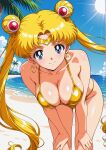1girl accurate_art_style adult_swim alluring beach big_breasts bikini bishoujo_senshi_sailor_moon bishoujo_senshi_sailor_moon_r bishoujo_senshi_sailor_moon_r_the_movie bishoujo_senshi_sailor_moon_s bishoujo_senshi_sailor_moon_s_the_movie bishoujo_senshi_sailor_moon_supers bishoujo_senshi_sailor_moon_supers_the_movie blonde_hair blue_eyes cleavage nightcore_(artist) ocean pin_up toei_animation toonami usagi_tsukino viz_media