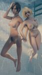 2girls ada_wong aquaphilia ashley_graham capcom female nude resident_evil resident_evil_4 resident_evil_4_remake underwater weirdoway