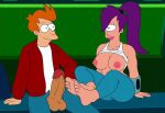 big_breasts breasts_out crop_top erect_nipples erect_penis futurama huge_penis no_bra philip_j._fry turanga_leela