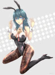 1girl 1girl 1girl alluring alternate_costume big_breasts bunny_ears bunny_girl bunnysuit byleth_(fire_emblem) byleth_(fire_emblem)_(female) female_only fire_emblem fire_emblem:_three_houses fsn_natu intelligent_systems leggings looking_at_viewer nintendo open_mouth teal_eyes teal_hair