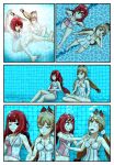 2girls alice_thymefield bikini_girl breath_holding comic commission female peril ukinami_yuzuha underwater underwater_peril uwdennis zenless_zone_zero