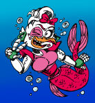 1girl andreu-t animatronic chicken female female/solo five_nights_at_freddy's five_nights_at_freddy's:_security_breach glamrock_chica_(fnaf) mermaid robot solo transformation underwater