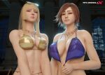 2_girls 3d 3d_(artwork) 3d_model 3d_render absurd_res alluring athletic_female big_breasts bikini bikini_bottom bikini_top blonde_female blonde_hair brown_hair cleavage cleavage_cutout emilie_de_rochefort female_abs fit_female half-dressed high_heels high_res high_resolution japanese_female kazama_asuka looking_at_viewer namco platform_heels pulling_clothing shaddoll_x short_female size_difference skinny skinny_female small_breasts taller_female tekken tekken_7 tekken_8 tekken_tag_tournament_2