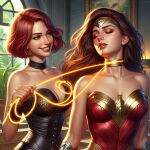 2_girls amazon arms_at_sides bangs bare_shoulders black_choker black_hair black_legwear black_leotard black_pantyhose bondage bracer breasts brown_eyes brown_eyeshadow character_request choker cleavage closed_eyes collarbone couple day dc_comics dcau defeated defeated_female defeated_heroine diana_prince dominatrix duo eyeshadow female/female female_only femdom femsub from_behind_position gold_choker gold_jewelry grin half-closed_eyes hand_up head_tilt heroine holding holding_object holding_rope indoors jewelry justice_league justice_league_unlimited lasso_of_truth legwear leotard lezdom lips lipstick long_hair looking_at_another makeup medium_breasts multiple_girls naughty_face neck pantyhose parted_bangs parted_lips plant portrait red_hair red_leotard red_lipstick rope rope_bondage short_hair smile standing star star_(symbol) star_print straight_hair strangling strapless strapless_leotard superhero_costume superheroine swept_bangs themysciran thesupergirlfan thesupergirlfan_(artist) thick_eyebrows tiara villainess vulnerable window wonder_woman wonder_woman_(series) yellow_choker yuri