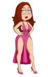 breasts dress erect_nipples_under_clothes family_guy glasses looking_at_viewer meg_griffin no_bra thighs