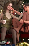 10:16 2_girls 3d 3d_(artwork) 4k breasts breasts breasts candles christmas christmas_tree claire_redfield claire_redfield_(jordan_mcewen) dress erect_nipples feet female_focus females_only indoors legs looking_at_another mia_winters nipples no_shoes panties pantyhose patreon patreon_username red_panties red_pantyhose resident_evil room roosterart shoulders sitting small_breasts toes upskirt