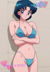 1girl accurate_art_style adult_swim alluring ami_mizuno big_breasts bikini bishoujo_senshi_sailor_moon bishoujo_senshi_sailor_moon_r bishoujo_senshi_sailor_moon_r_the_movie bishoujo_senshi_sailor_moon_s bishoujo_senshi_sailor_moon_s_the_movie bishoujo_senshi_sailor_moon_supers bishoujo_senshi_sailor_moon_supers_the_movie blue_eyes blue_hair cleavage michael_benson pin_up toei_animation toonami viz_media