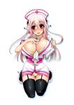  blush bra breasts cameltoe cleavage high_res highres huge_breasts kouki_kuu looking_at_viewer nitroplus nurse pink_eyes pink_hair smile sonico soniko super_sonico underwear 