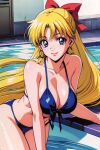 1girl accurate_art_style adult_swim alluring big_breasts bikini bishoujo_senshi_sailor_moon bishoujo_senshi_sailor_moon_r bishoujo_senshi_sailor_moon_r_the_movie bishoujo_senshi_sailor_moon_s bishoujo_senshi_sailor_moon_s_the_movie bishoujo_senshi_sailor_moon_supers bishoujo_senshi_sailor_moon_supers_the_movie blonde_hair blue_eyes minako_aino pin_up sailor_ojisan swimming_pool toei_animation toonami viz_media