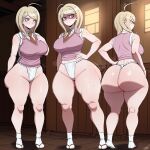 1girl ai_generated akamatsu_kaede ass big_ass breasts danganronpa fundoshi fundoshilover101 huge_ass tabi_socks