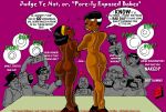 ass black_hair breasts cover_up de_vonda_williams ear_piercing earrings embarrassing hair hat headgear heart jewelry judge_irene_washington-barrington long_hair multicolored_hair nude original piercings sad short_hair smile surprise william_j._griffin_(artist)