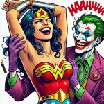 1boy 1girl amazon armpits arms_up bangs bare_arms bare_shoulders batman_(series) black_hair blue_leotard bracer breasts candle closed_eyes clown clown_makeup collarbone collared_shirt couple dc_comics dcau diana_prince duo femsub gloves gold_jewelry green_hair green_shirt hands_up happy heroine hetero jacket jewelry justice_league justice_league_unlimited laugh laughing leotard lips lipstick long_hair long_sleeves lower_teeth makeup male/female maledom medium_breasts multicolored_clothes multicolored_leotard naughty_face neck open_mouth parted_bangs purple_gloves purple_jacket red_leotard red_lipstick round_teeth shirt short_hair simple_background smile standing star star_(symbol) star_print straight_hair strapless strapless_leotard superhero_costume superheroine supervillain teeth the_joker themysciran theone998 theone998_(artist) tiara tickle tickling tickling_armpits two-tone_leotard upper_teeth villain wavy_hair white_background wonder_woman wonder_woman_(series)