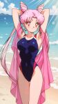 1girl accurate_art_style adult_swim alluring beach bikini bishoujo_senshi_sailor_moon bishoujo_senshi_sailor_moon_r bishoujo_senshi_sailor_moon_r_the_movie bishoujo_senshi_sailor_moon_s bishoujo_senshi_sailor_moon_s_the_movie bishoujo_senshi_sailor_moon_supers bishoujo_senshi_sailor_moon_supers_the_movie blue_sky bra chibi_usa magenta_eyes ocean pink_hair toei_animation toonami viz_media