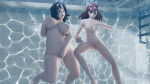 2girls activision aquaphilia asphyxiation blizzard_entertainment d.va drowning female mei_(overwatch) nude overwatch pool underwater weirdoway
