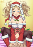 10s 1boy 1girl 1girl akazlime alternate_costume blonde_hair blue_eyes christmas christmas_outfit cowgirl_position female_focus fire_emblem fire_emblem_awakening fire_emblem_heroes fire_emblem_warriors happy_sex intelligent_systems lissa_(fire_emblem) male male_pov medium_breasts nintendo official_alternate_costume open_mouth pov pussy sex shiny shiny_hair shiny_skin solo_focus spread_legs straddling twin_tails uncensored vaginal_penetration