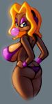 anthro ass big_breasts bikini blonde_hair blue_eyes breasts butt candy_kong donkey_kong_(series) female hair huge_breasts looking_at_viewer monkey nintendo nitro skimpy