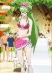 1boy beach big_breasts bikini breasts green_hair ixion_saga legs mariandale futanari sarong swimsuit trap