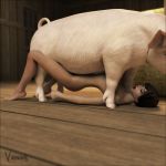  3d all_fours anal beastiality big_penis bull cum debbie_(vaesark) erection fellatio female feral hetero human interspecies licking male oral oral_sex original penetration penis pig sex tongue vaesark vaginal vaginal_penetration 