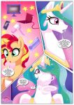  2_girls 2girls alicorn comic equestria_girls equestria_untamed female female_only female_unicorn horn like_humans_do nude palcomix pony princess_celestia princess_celestia_(mlp) sunset_shimmer sunset_shimmer_(eg) unicorn 