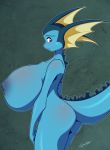 1girl animal_ears anthro ass big_breasts black_nose blitza blush breasts chalo chalodillo chalosan female furry huge_breasts hyper hyper_breasts nintendo nipples nude pokemon pokemon_furry pokemorph purple_eyes sideboob solo tail vaporeon video_games