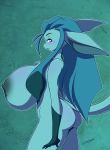  1girl animal_ears anthro ass big_breasts black_nose blitza blue_eyes blue_hair blue_skin blush breasts chalo chalodillo chalosan chest_tuft female furry glaceon hair huge_breasts hyper hyper_breasts nintendo nipples nude pokemon pokemon_furry pokemorph sideboob solo tail video_games 