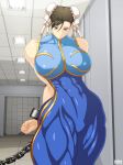 breasts capcom chains chun-li extreme_muscles female highres huge_breasts large_breasts muscle ren_(tainca2000) rentb street_fighter