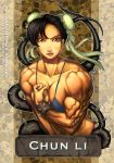 bikini capcom chun-li elee0228 female hair_bun muscle muscular_female solo street_fighter swimsuit