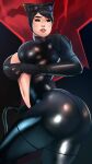 1girl 1girl 1girl ass batman_(series) big_ass big_breasts bodysuit breasts catwoman clothed_female comic_book_character dc_comics dc_comics female_focus female_only fortnite high_res mature mature_female navel open_clothes postblue98 side_view solo_female solo_focus tagme