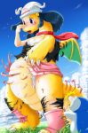 blue_eyes blue_hair dawn dragon dragonite edmol hikari_(pokemon) pokemon scarf tears transformation wings