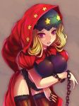  big_breasts blonde_hair breasts chain chains hood hoodie kara_(color) large_breasts odin_sphere pink_eyes solo stockings thighhighs velvet_(odin_sphere) 