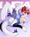 edmol lugia pokemon red_eyes red_hair transformation