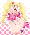  big_breasts blush breasts cure_peach fresh_precure! fresh_pretty_cure heart heart_hands highres momozono_love mura-san nipples no_panties precure pretty_cure puffy_pussy pussy rabu_momozono smile uncensored 