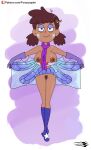 1girl 1girl 1girl amphibia anne_boonchuy breasts dark-skinned_female dark_skin disney disney_channel drag-anne-fly female_focus female_only ferozyraptor gloves nipples pubic_hair pussy pussy scarf sole_female solo_female thai