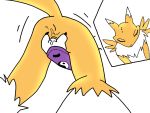  1_anthro 1_female 1_female_anthro 1_girl 3_fingers anthro anthro_canine anthro_fox anthro_vixen anus arm_warmers bent_over canine closed_eyes detached_sleeves digimon female female_anthro female_anthro_fox female_renamon fox fur furry masturbation motion_lines nude renamon solo toei_animation vaginal_fingering vaginal_penetration vixen white_fur yellow_fur yin_yang 