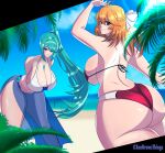  1girl 2_girls 2females alluring ass ass_focus beach big_breasts bikini blonde_hair dumptruck_ass female_only fiora_(xenoblade) green_eyes green_hair nintendo pneuma_(xenoblade) sarong tagme thick thick_ass thick_thighs thighs voluptuous voluptuous_female wide_hips xendrawsseggs xendrawsthings xenoblade_(series) xenoblade_chronicles xenoblade_chronicles_2 