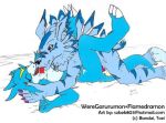 digimon flamedramon tagme weregarurumon