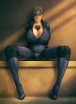 1girl 2020 big_breasts cleavage devil_hs huge_breasts jill_valentine resident_evil resident_evil_5 signature solo_female